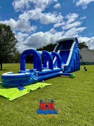 Blue20Wave1 1753360712 20ft Blue Wave Waterslide with Slip 'N Slide